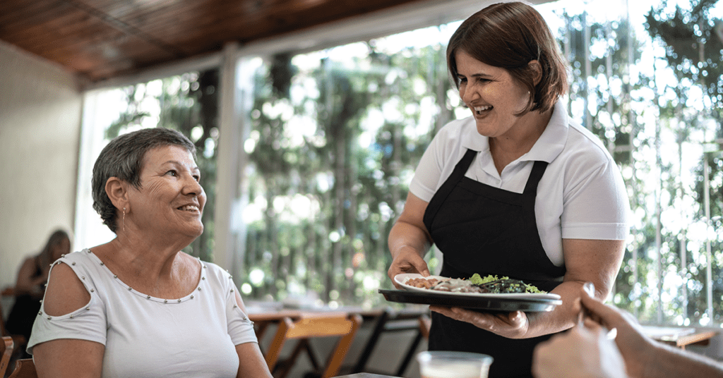 residents eating a delicious meal